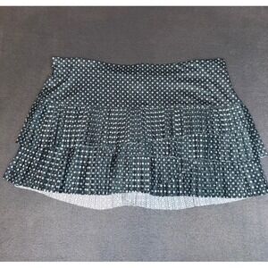 Lucky in Love Geometric Print Pleated Athletic Skort Green & White  Women XL‎